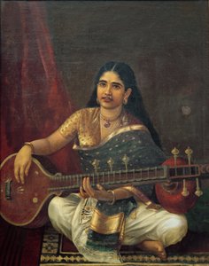 Fiatal nő egy Veena-val